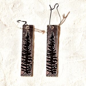 Fun Dangle Silver and black tone tree earings for pierced ears